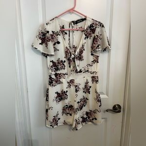 Crystal Sky White Floral Romper